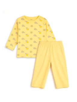 Kidbea - Cotton Unisex Soft and Breathable Full Sleeve Co-Ord Set - Yellow