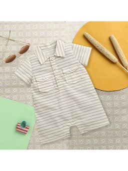 Nino Bambino - Organic Cotton Romper For Baby Boy - Off White