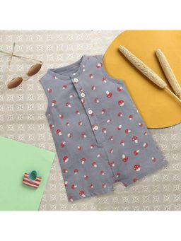 Nino Bambino - Organic Cotton Romper For Baby Girls - Grey