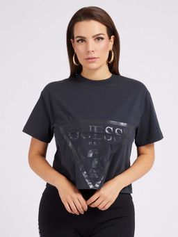 Guess - Women Grey Pure Cotton Printed T-Shirt