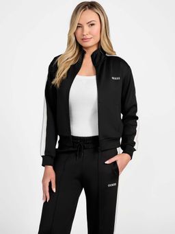 Guess - Women Black Polyester Solid/Plain Sweatshirt