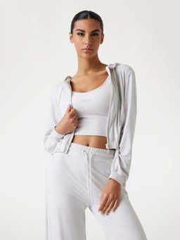 Guess - Women White Polyester Solid/Plain Sweatshirt