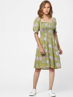 ONLY - Women Floral Green Dress