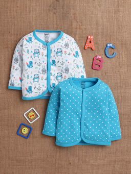 Mee Mee - Pastel Forest Jhabla Twin-Pack - High-Quality Cotton Front-Snap (Pack of 2)