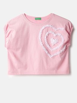 United Colors of Benetton - Regular Round Neck Self Design T-Shirt