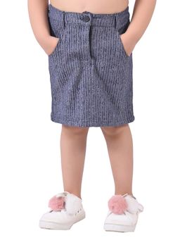 Cloth Bites - Blue Denim Printed Skirt