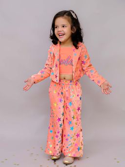 Lil Drama - Girls Peach Barbie Top and Pant with Jacket (Set of 3)