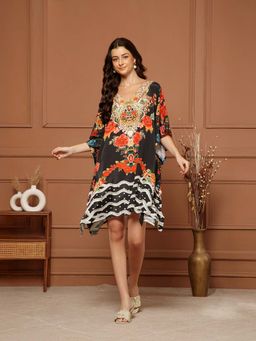 Aditi Wasan - Black Printed Regular Dress