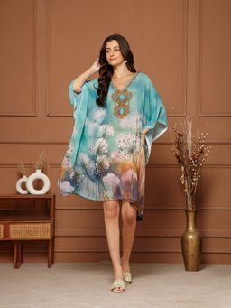 Aditi Wasan - Aqua Printed Regular Dress