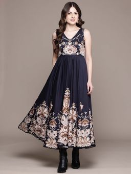 Aarke Ritu Kumar - Black Printed A-Line Dress