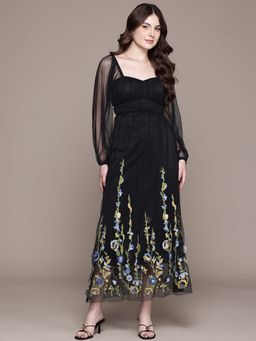 Aarke Ritu Kumar - Black Embroidered A-Line Dress