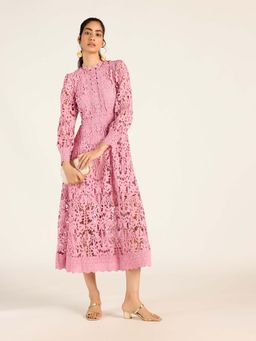 Aarke Ritu Kumar - Pink Self Design A-Line Dress