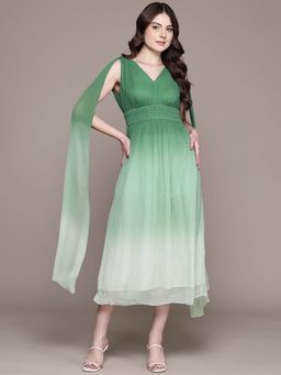 Aarke Ritu Kumar - Green Ombre A-Line Dress
