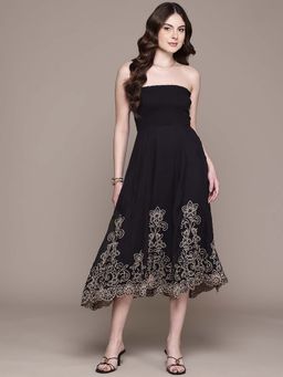 Aarke Ritu Kumar - Black Embroidered A-Line Dress