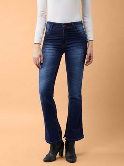 Miss Chase - Blue Solid Bootcut Jeans