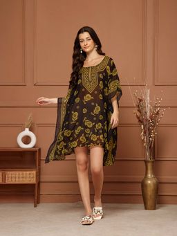 Aditi Wasan - Black Printed Regular Dress
