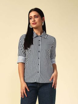 Beatnik - Blue Stripes Regular Shirt