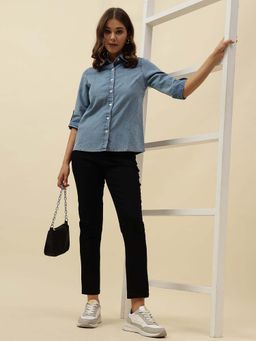 Beatnik - Blue Solid Regular Shirt