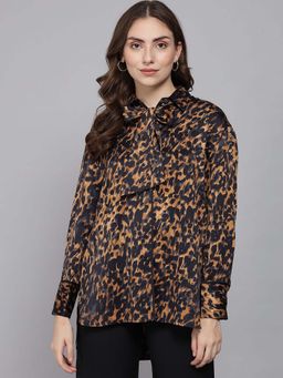 Beatnik - Multi-Color Animal Print Loose Shirt