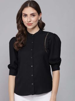 Beatnik - Black Solid Slim Shirt