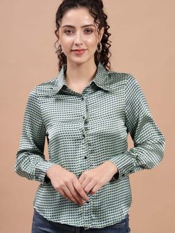 Beatnik - Green Printed Regular Shirt
