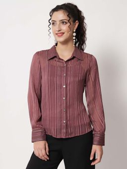 Beatnik - Purple Stripes Regular Shirt