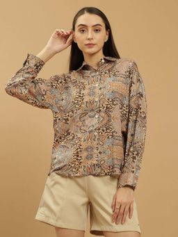 Beatnik - Yellow Printed Regular Shirt