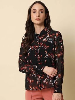 Beatnik - Black Printed Regular Shirt