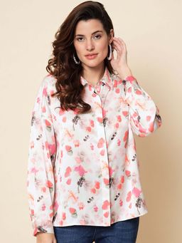 Beatnik - White Printed Regular Shirt