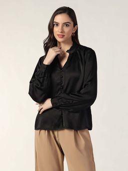 Beatnik - Black Solid Regular Shirt