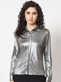 Beatnik - Grey Solid Regular Shirt