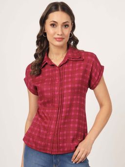 Beatnik - Pink Printed Straight Shirt
