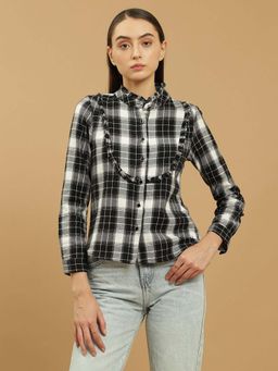Beatnik - Black Printed Fitted Shirt