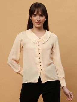 Beatnik - Peach Solid Regular Shirt