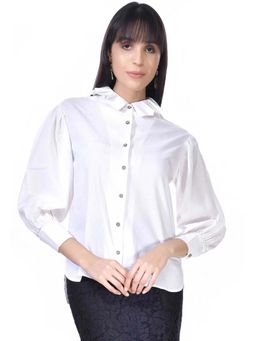 Beatnik - White Solid Regular Shirt
