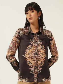 Beatnik - Black Printed Regular Shirt