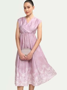 RAREISM - Pink Printed Flared Dress