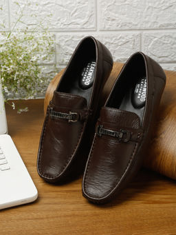 Teakwood - Brown Solid Leather Formal Loafers