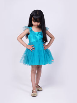 PiccoRicco - Turquoise Dress with Detachable trail (Set of 2)