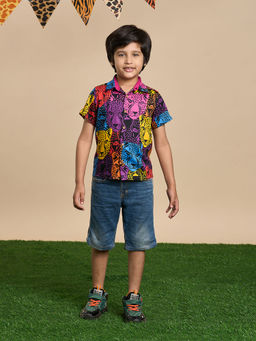 Lil Drama - Boys Multi-Color Printed Shirt