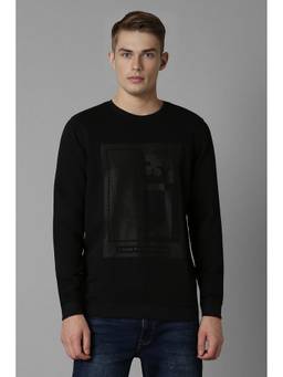 Louis Philippe - Men Casual Black Printed Sweatshirt