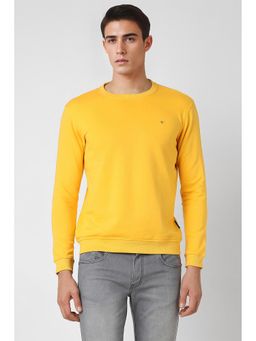 Van Heusen - Men Yellow Solid Crew Neck Sweatshirt