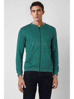 Van Heusen - Men Green Solid Stylized Neck Jacket