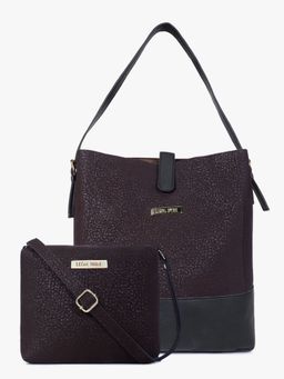 Legal Bribe - Textured Shoulder Bag Combo Of 2 - Brown