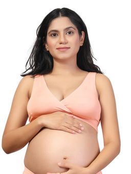 Zelena - Maternity Padded Nursing Bra - Paper Peach