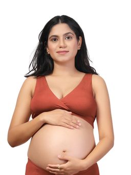 Zelena - Maternity Padded Nursing Bra - Rust