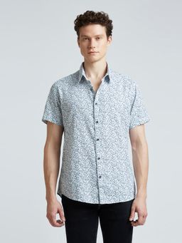 Pepe Jeans - White Botanical Print Short Sleeve Shirt