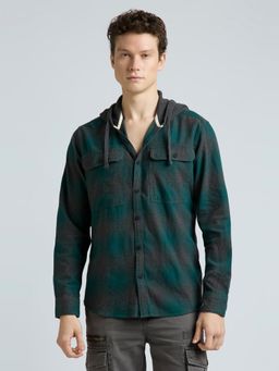 Pepe Jeans - Teal Checked Full Sleeved Shirt