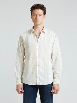 Pepe Jeans - Beige Stripes Full Sleeve Shirt