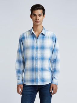 Pepe Jeans - Blue Checked Full Sleeved Shirt